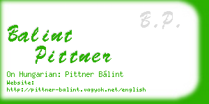 balint pittner business card