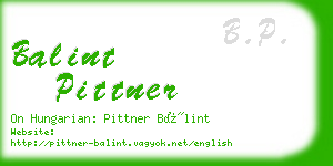 balint pittner business card